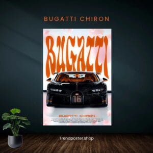 Bugatti Chiron Wall Poster – Supercar Artwork for Decor