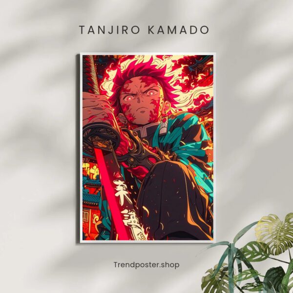 Tanjiro Kamado wall poster - Demon Slayer anime room decor